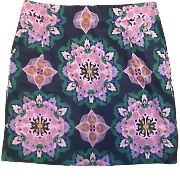 J. Crew Navy Medallion Print Skirt - Picture 4 of 6